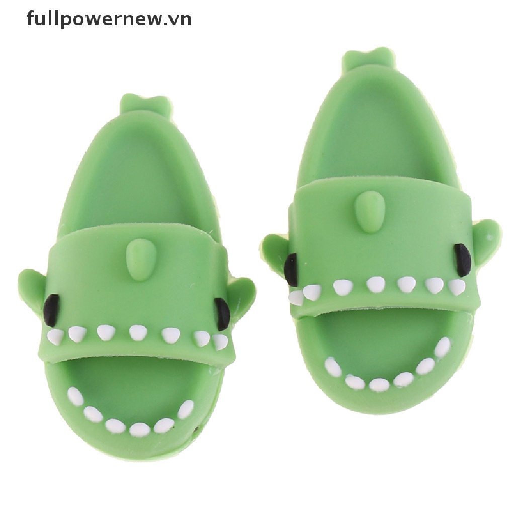 1 Đôi Giày Hình Cá Mập Dễ Thương Cho Búp Bê Ob11 1 / 12 Tỉ Lệ 1 / 12