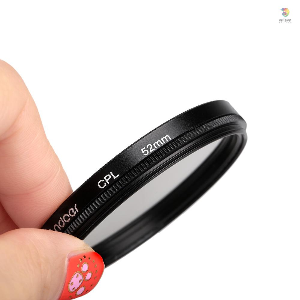 Kính Lọc Phân Cực Andoer 52mm Cho Máy Ảnh DSLR