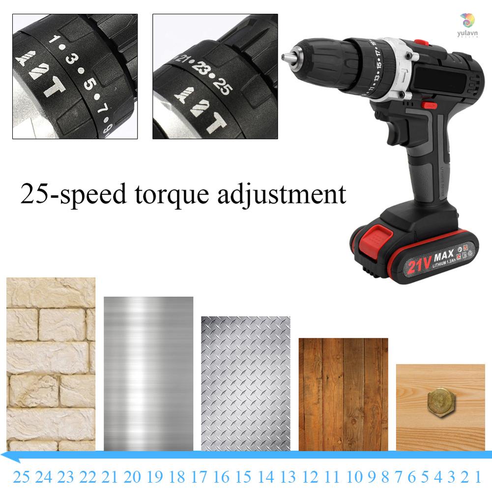 Máy Khoan Điện Cầm Tay Không Dây Công Suất Cao 21VF Đa Năng Có Thể Sạc Lại