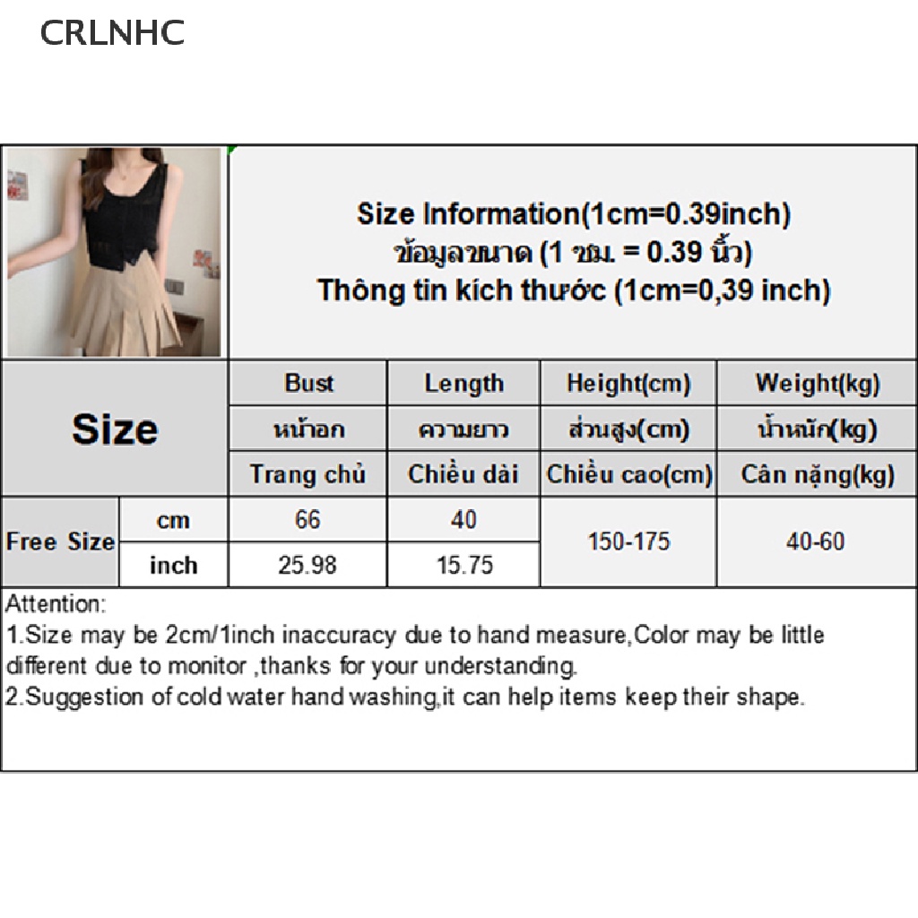 Áo croptop dệt kim CRLNHC không tay thời trang cho nữ