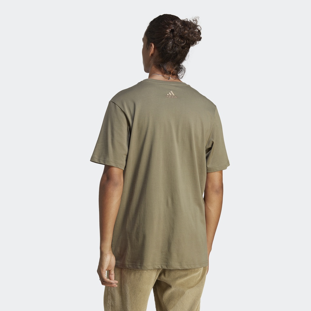 Adidas Phong cách sống Áo Thun Big Logo Single Jersey Essentials Nam màu xanh lá IC9355
