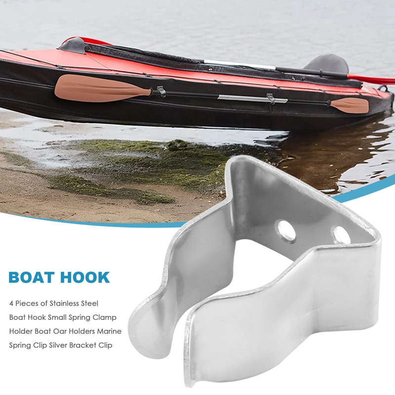 Set 4 Móc Kẹp Giữ Lò Xo Bằng Thép Không Gỉ Cho Tàu Thuyền