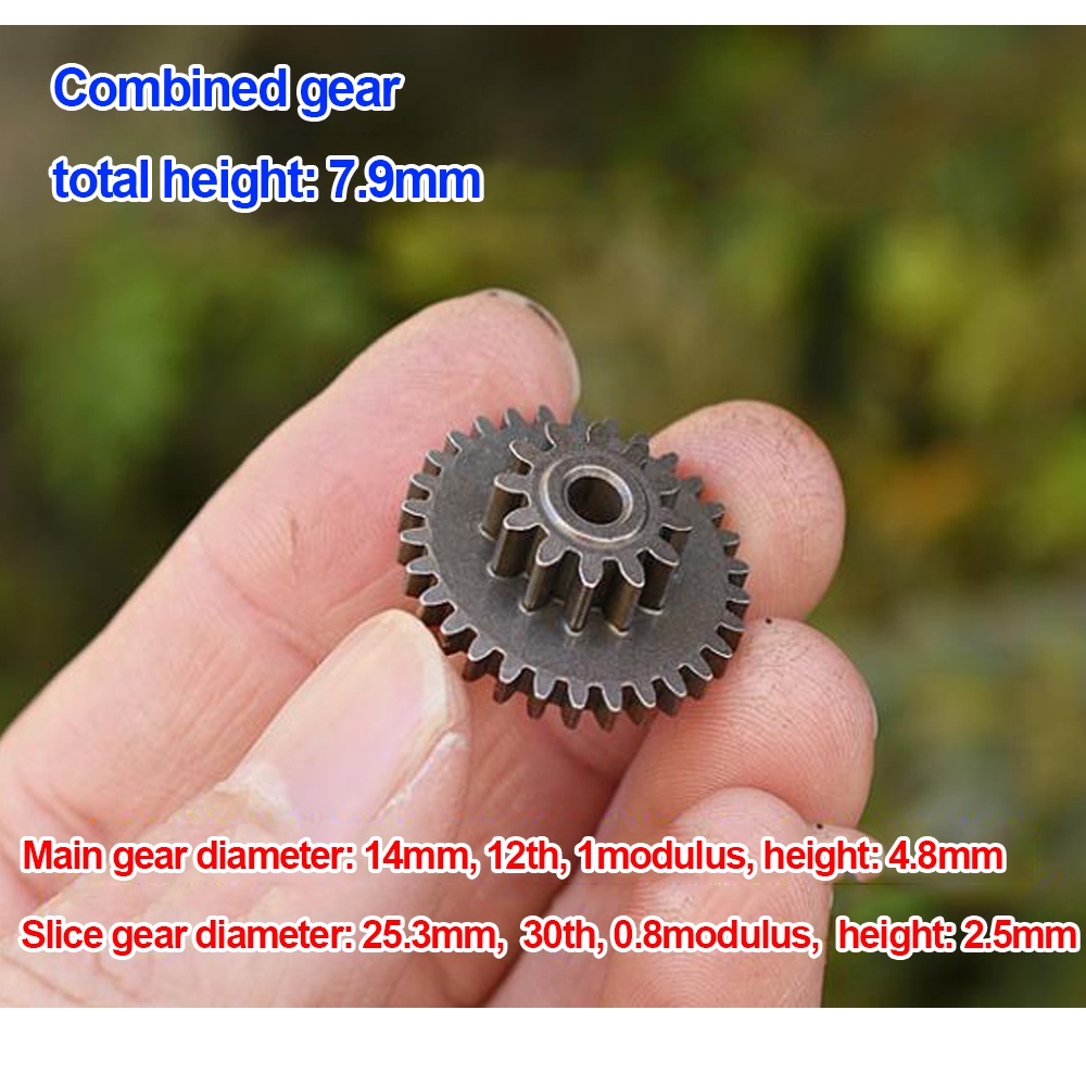 Bộ 3 Bánh Răng Giảm Tốc 30124.1A 0.8M 1M 25.3mm 30T + 12 Răng Kim Loại