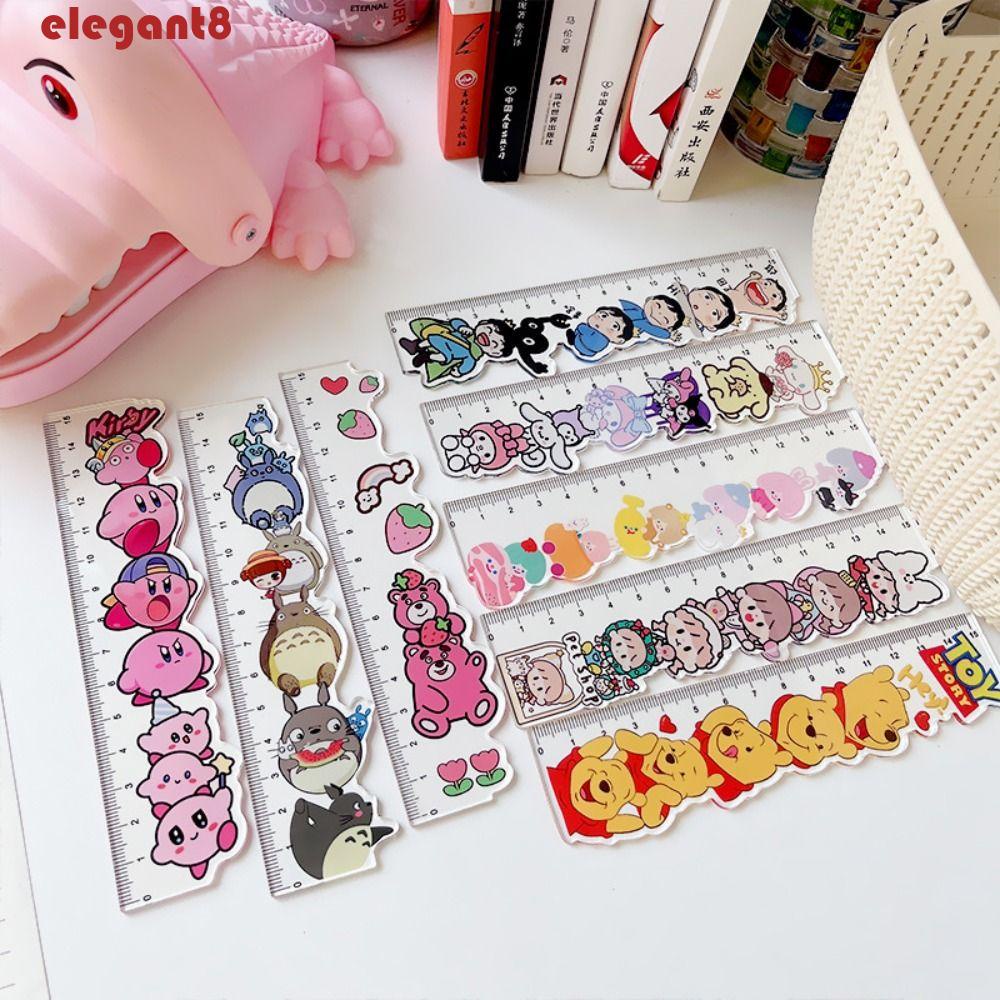 Thước Thẳng 15cm Trong Suốt Họa Tiết Hoạt Hình Kuromi Dễ Thương