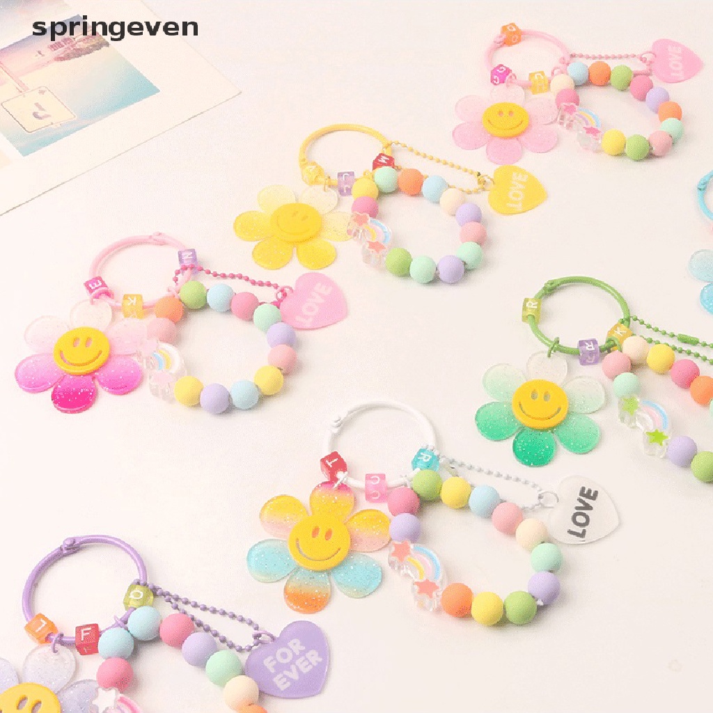 Móc Khóa Chuỗi Hạt Hình Hoa Hướng Dương Nhiều Màu Dễ Thương Phong Cách Hàn Quốc Cho Nữ