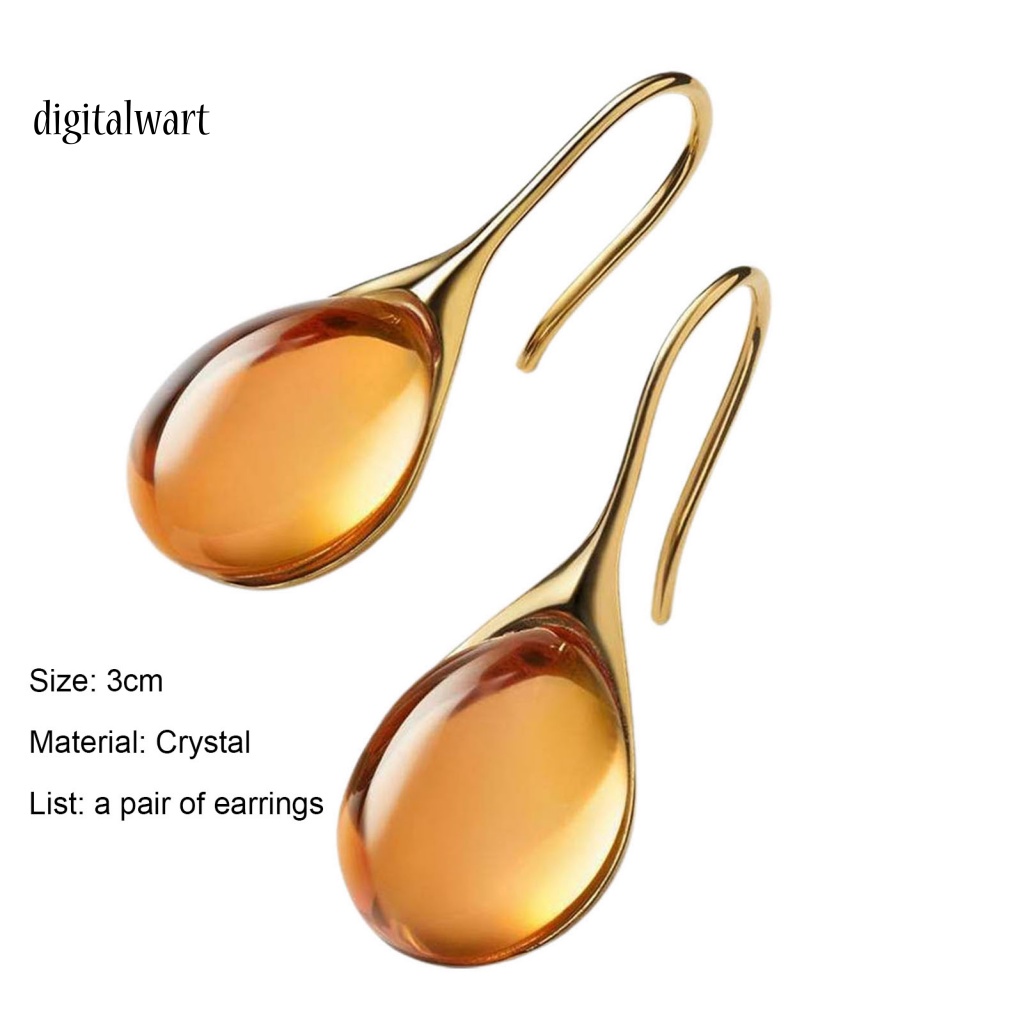 Kỹ Thuật Số| 1 Đôi Bông Tai Hình Giọt Nước Đính Pha Lê Giả Trong Suốt Thời Trang Cho Nữ