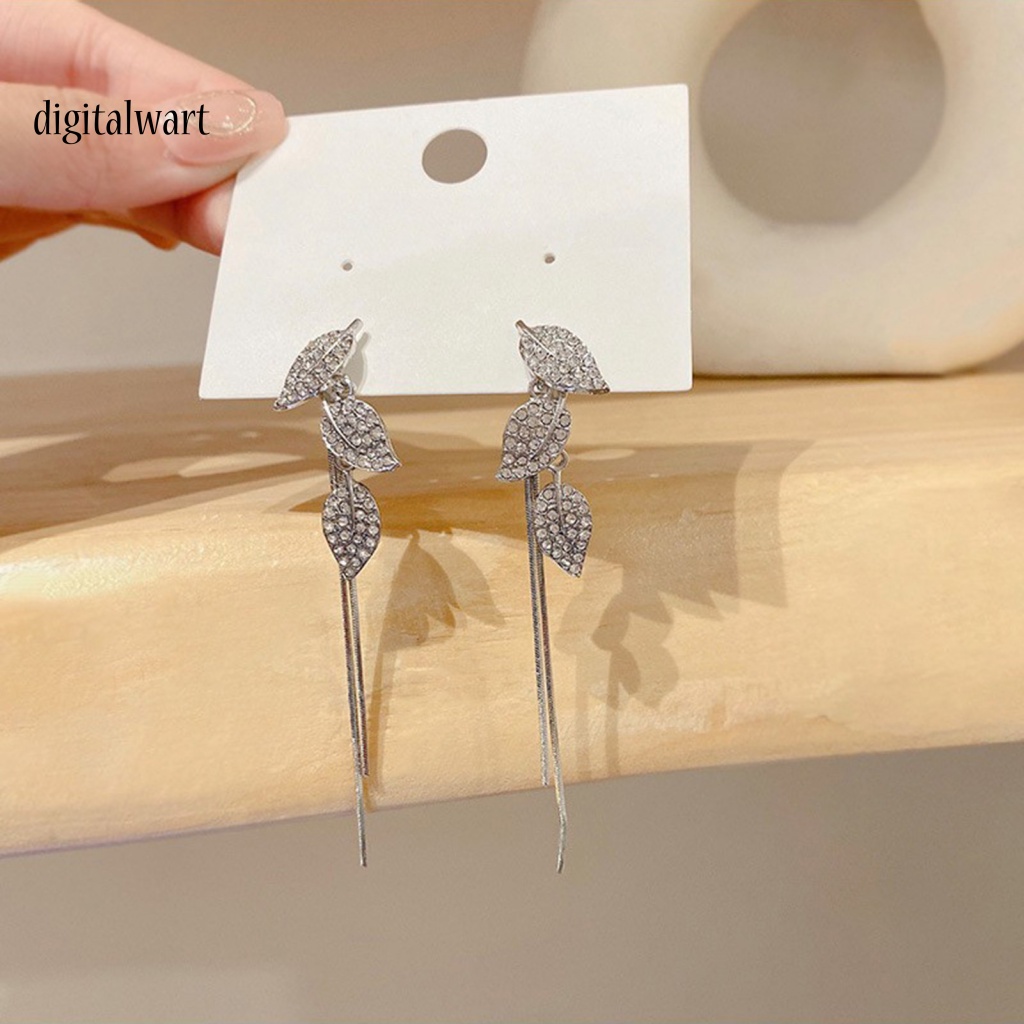 Kỹ Thuật Số| 1 Đôi Bông Tai Dáng Dài Hình Chiếc Lá Bằng Hợp Kim Thời Trang Dự Tiệc