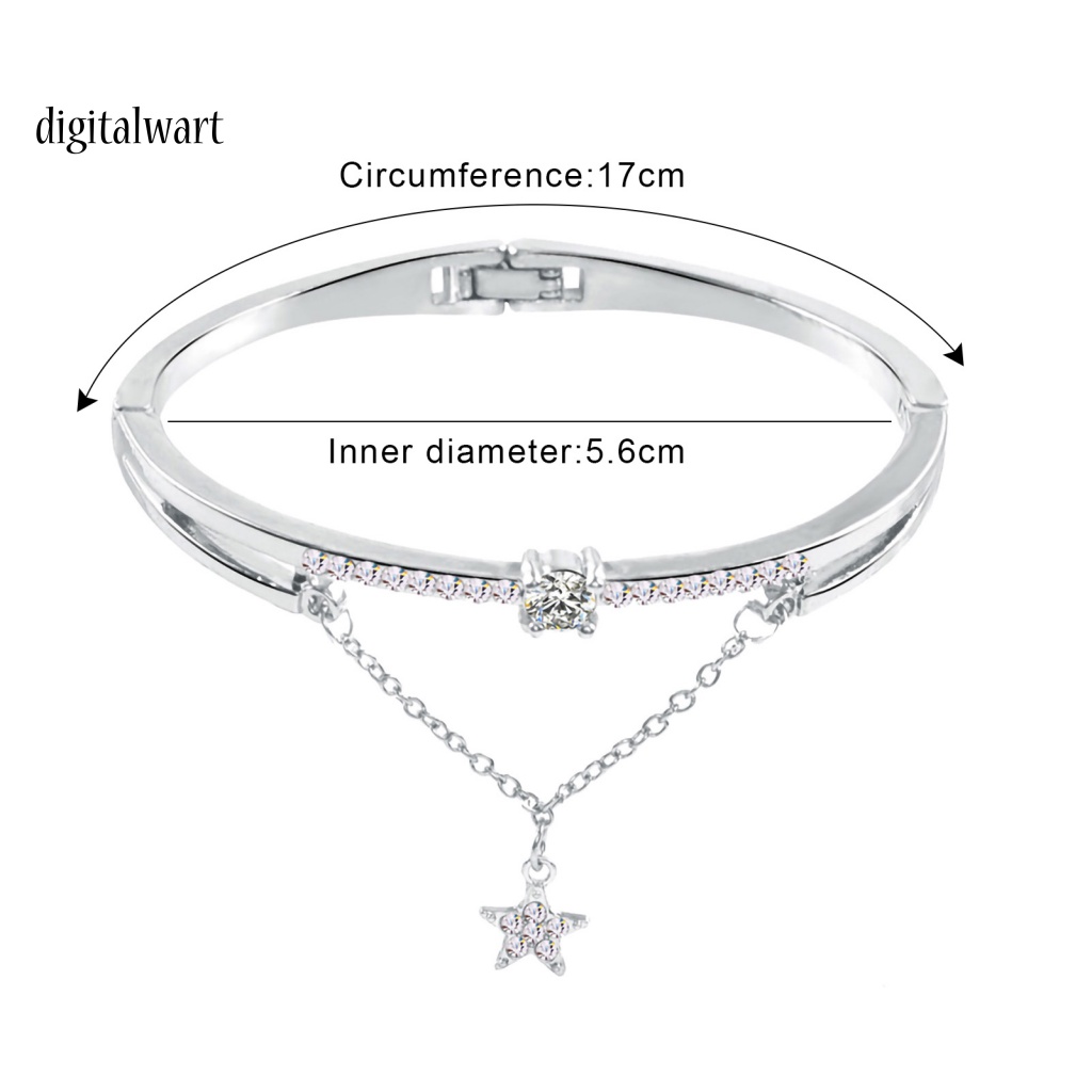 Kỹ Thuật Số| Vòng Tay Đính Đá Hình Ngôi Sao Năm Cánh Lấp Lánh Thời Trang Dự Tiệc Cho Nữ