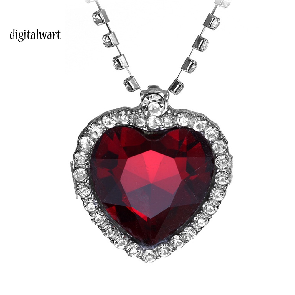 Kỹ Thuật Số| Vòng cổ HợP Kim ĐíNh Đá HìNh Tim ThờI Trang