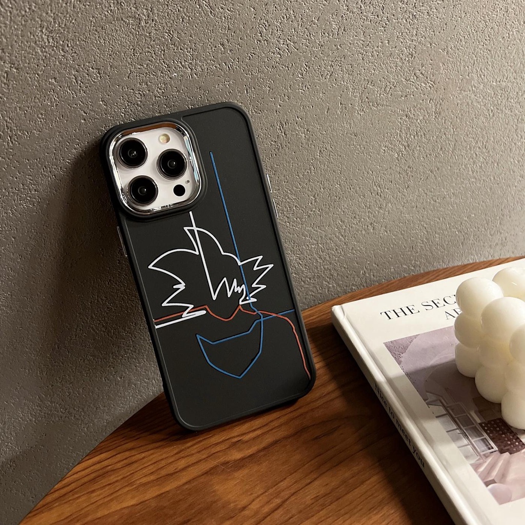 Ốp Điện Thoại TPU Dẻo Viền Đen Họa Tiết Hoạt Hình Đơn Giản Cho iphone 14 12 13 11 PRO MAX