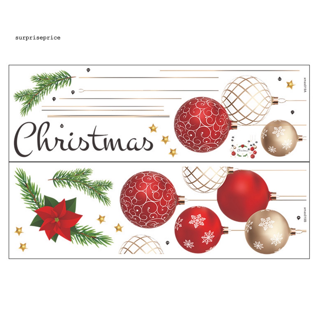 1 Bộ Sticker Dán Tường Tự Dính Họa Tiết Giáng Sinh Trang Trí Cửa Sổ