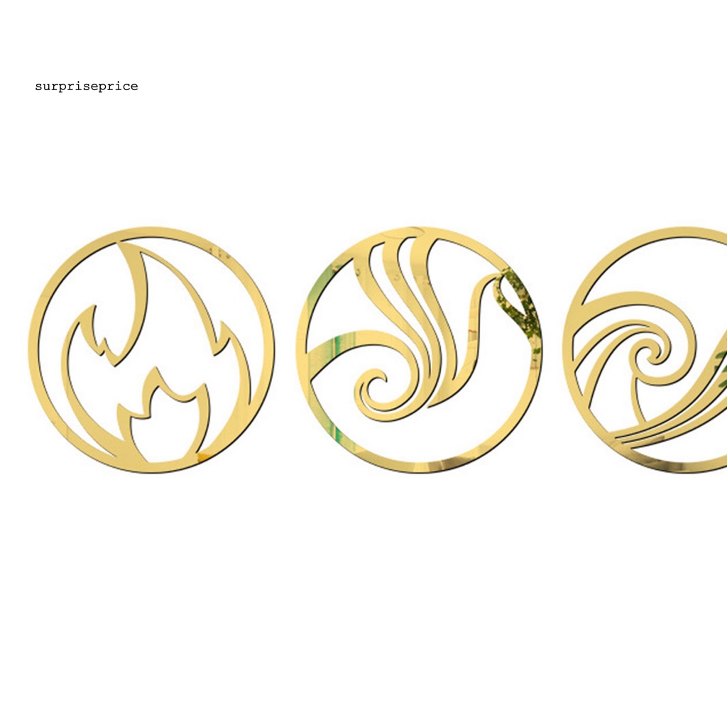 Bộ 4 Miếng Dán Tường Bằng Acrylic Tráng Gương 3D Có Thể Tháo Gỡ Dùng Trang Trí Nhà Cửa