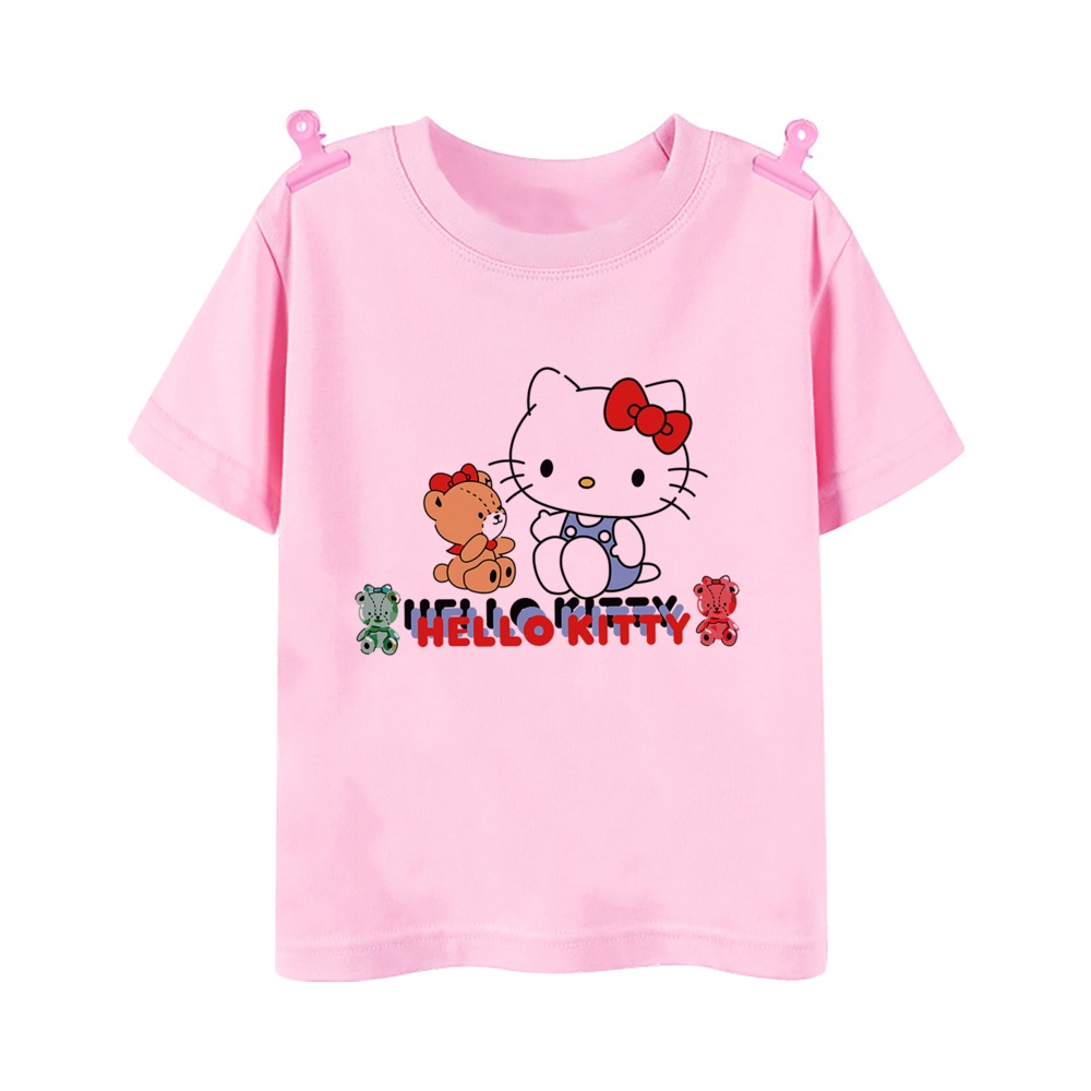 Áo Thun In Hình Mèo kitty Dễ Thương Cho Bé Gái