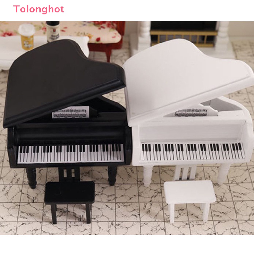 Mô Hình Đàn Piano Trắng Đen Tỉ Lệ 1: 12 Trang Trí Nhà Búp Bê