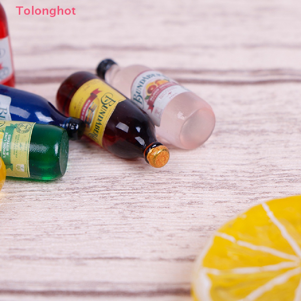 Set 6 Chai Rượu Mini Tỉ Lệ 1 / 12 Dùng Để Trang Trí Nhà Búp Bê