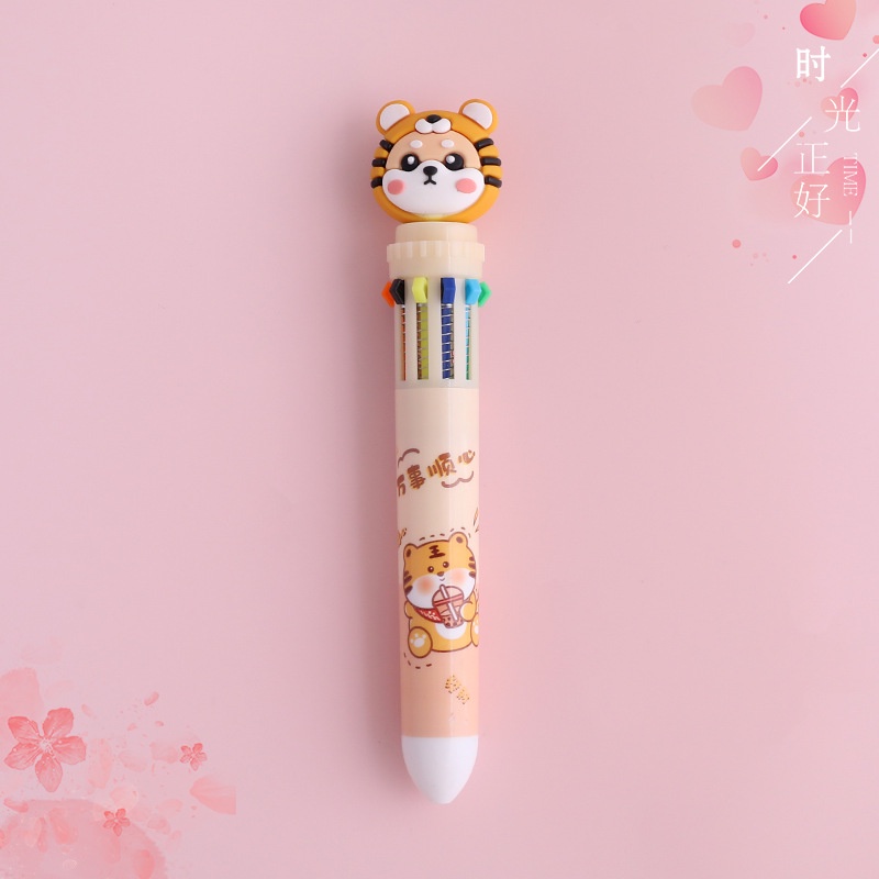 Bút Bi Bấm Nhiều Màu Đa Năng Họa Tiết Hoạt Hình Dễ Thương Cho Nữ