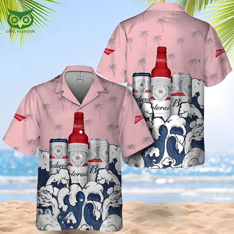 Áo Sơ Mi Hawaii Quà Tặng Bia Mùa Hè Budweiser Cho Cặp Đôi