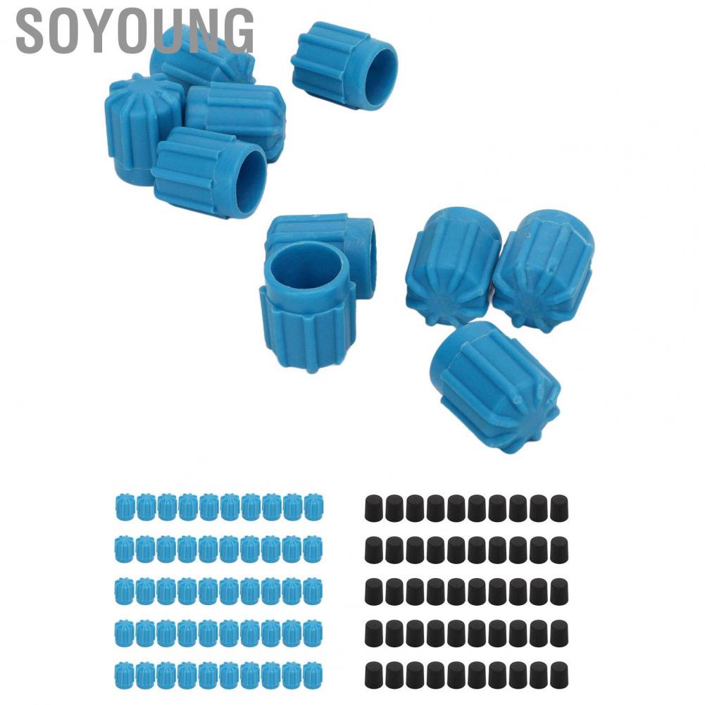 Soyoung Car Valve Dust Cover  Air Conditioning Caps ABS Plastic 50PCS for Vehicle Modification