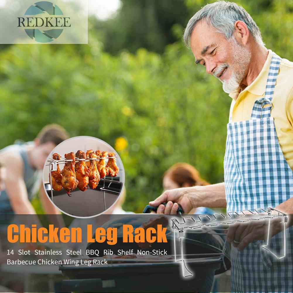 Kệ Nướng Cánh Gà Bằng Thép Không Gỉ 14 Ngăn Có Thể Gập Lại