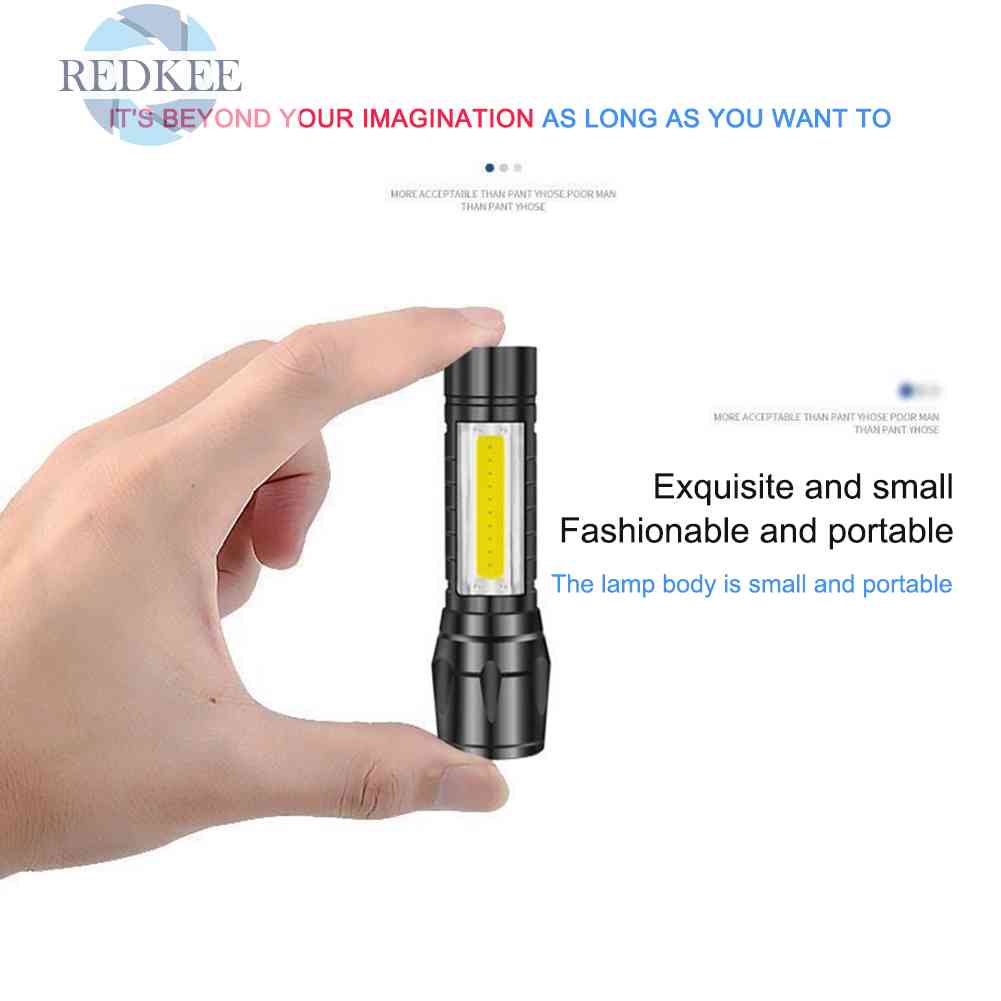 Đèn Pin LED Mini Chống Thấm Nước Sạc USB Tiện Lợi