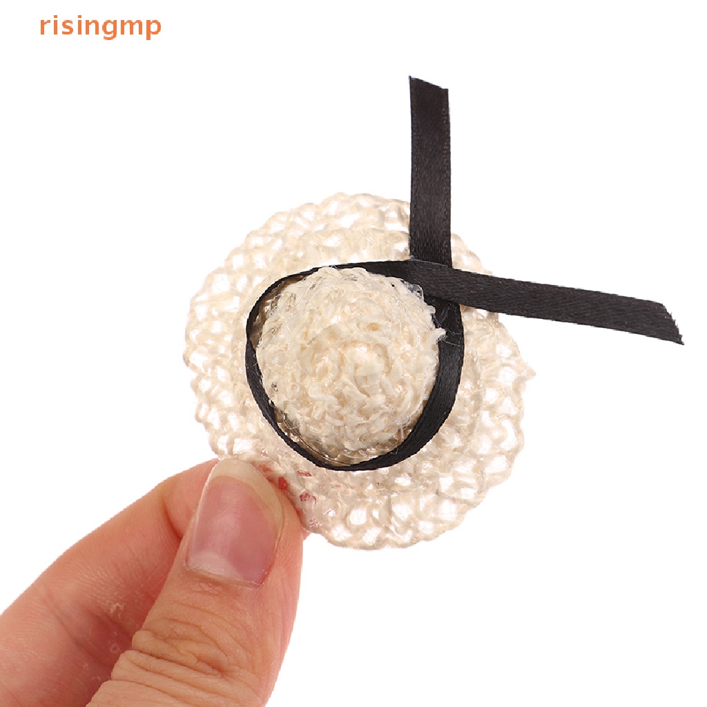 Mũ Rơm Đan Thắt Nơ Dễ Thương Trang Trí Nhà Búp Bê
