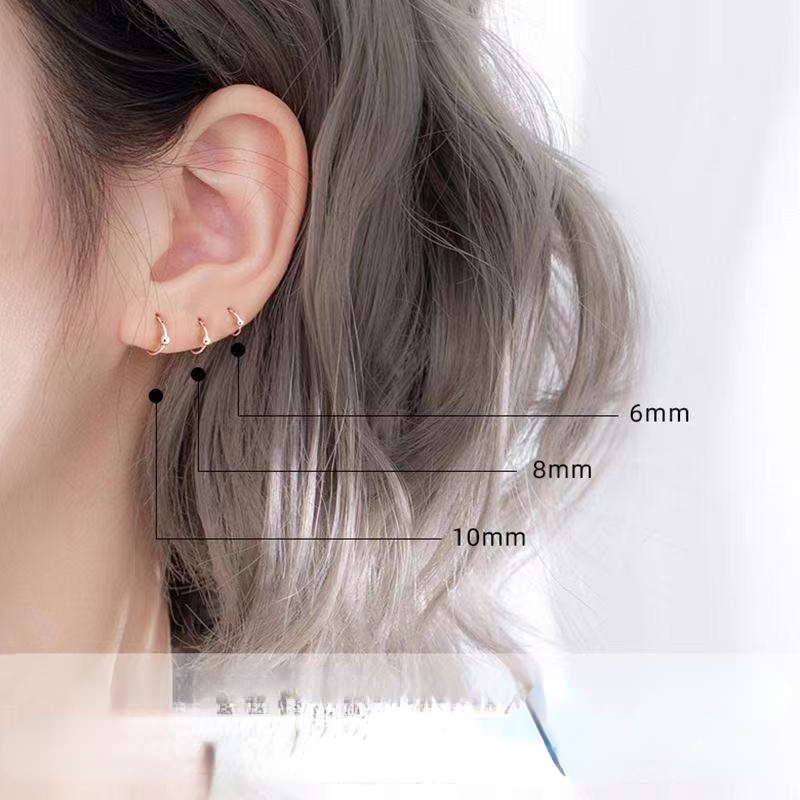 Khuyên Tai Bạc Phong Cách Hàn Quốc Đơn Giản Dễ Tẩy Trang Cho Nữ