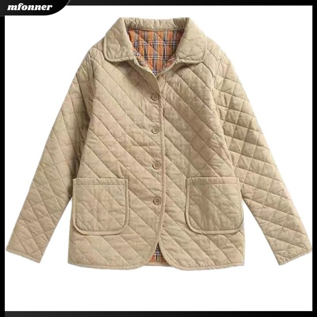 Áo Khoác Cardigan Chần Bông Tay Dài Siêu Nhẹ Giữ Ấm Thanh Lịch Cho Nữ