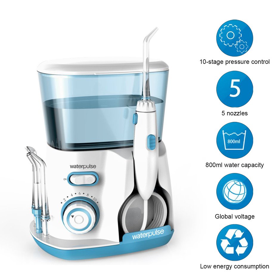 Waterpulse V300G Oral Irrigator Nha Khoa Water Flosser Electric Cleaner 800Ml Vệ Sinh Răng Miệng Dental Flosser Chăm Sóc Răng Miệng