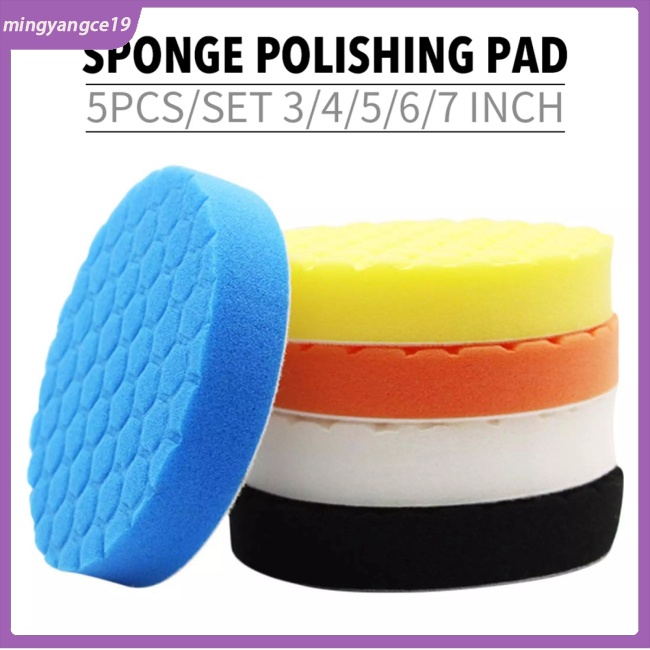 Bộ 5 Mút Đánh Bóng Xe Ô Tô Hình Lục Giác 3 / 4 / 5 / 6 / 7 Inch