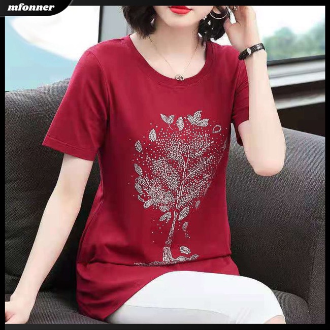 Áo Thun Tay Ngắn Cổ Tròn Màu Sắc Đơn Giản Cho Nữ