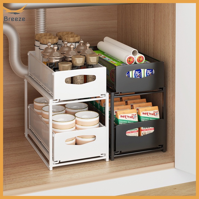 Kệ Đựng Đồ Sức Chứa Lớn Có Thanh Trượt Gắn Dưới Bồn Rửa Chén / Ngăn Kéo Cho Nhà Bếp Nhà Tắm