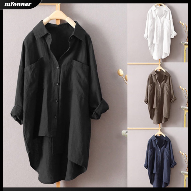 Áo Sơ Mi Dài Tay Màu Sắc Đơn Giản Thời Trang Cho Nữ