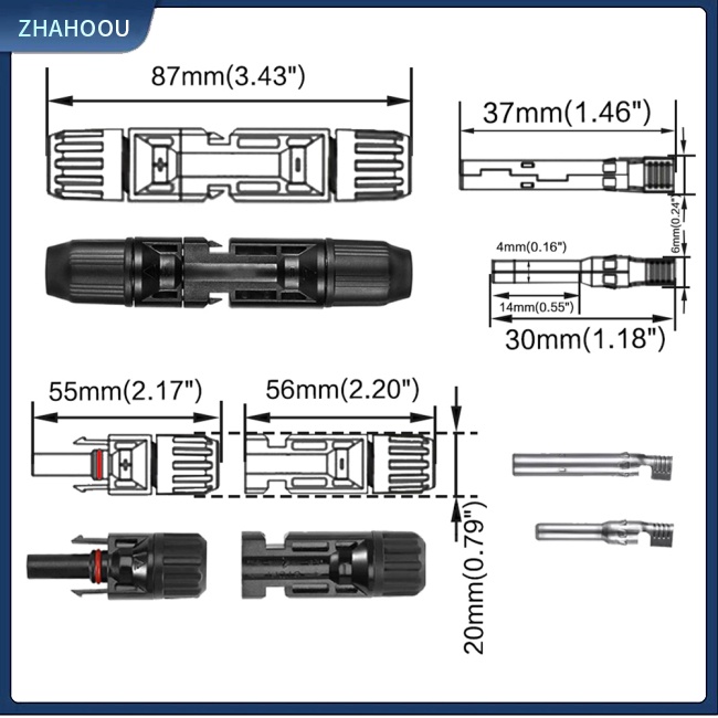 ☃Nhà Cửa☃ Dây Cáp Nối Dài Tấm Pin Năng Lượng Mặt Trời 10Awg Rv Chuyên Dụng