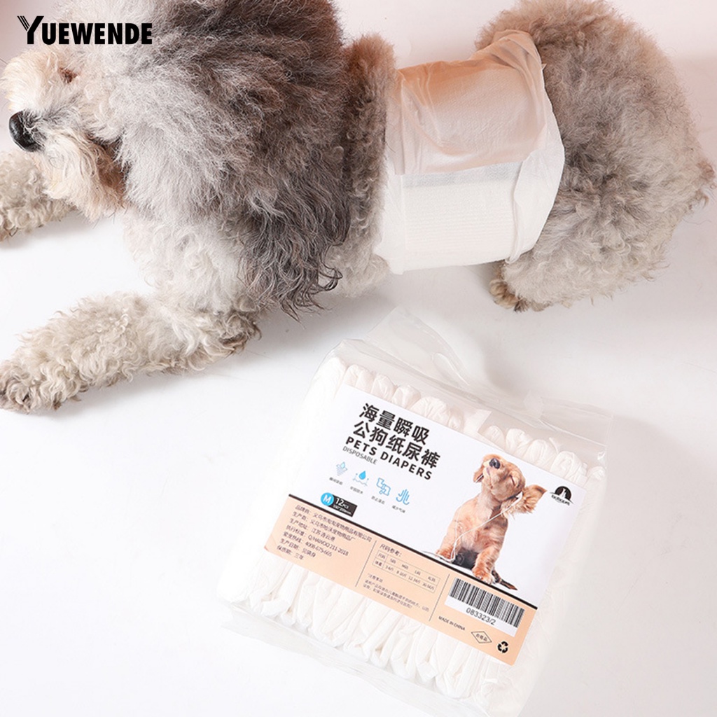 Set 12 Tã Quần Sinh Lý Cỡ Nhỏ / Vừa / Lớn Chống Rò Rỉ Thiết Kế Tiện Lợi Cho Cún Cưng