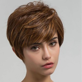 Bộ Tóc Giả Ngắn Thẳng Bằng Sợi Hóa Học Phong Cách Âu Mỹ Thời Trang Cho Nam Và Nữ