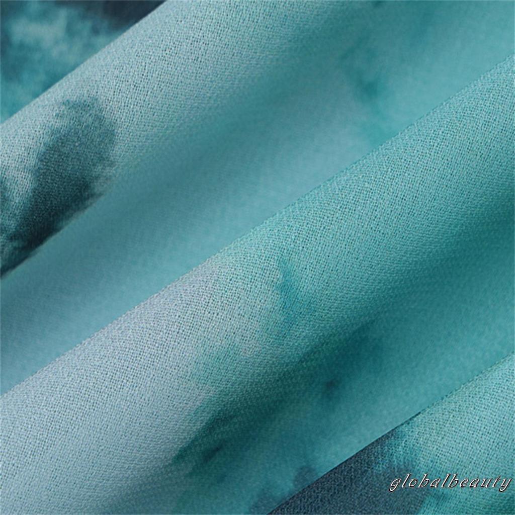 Đầm Dài Hai Dây Cổ Chữ V Họa Tiết Màu Nhuộm Ôm Dáng Gợi Cảm Cho Nữ