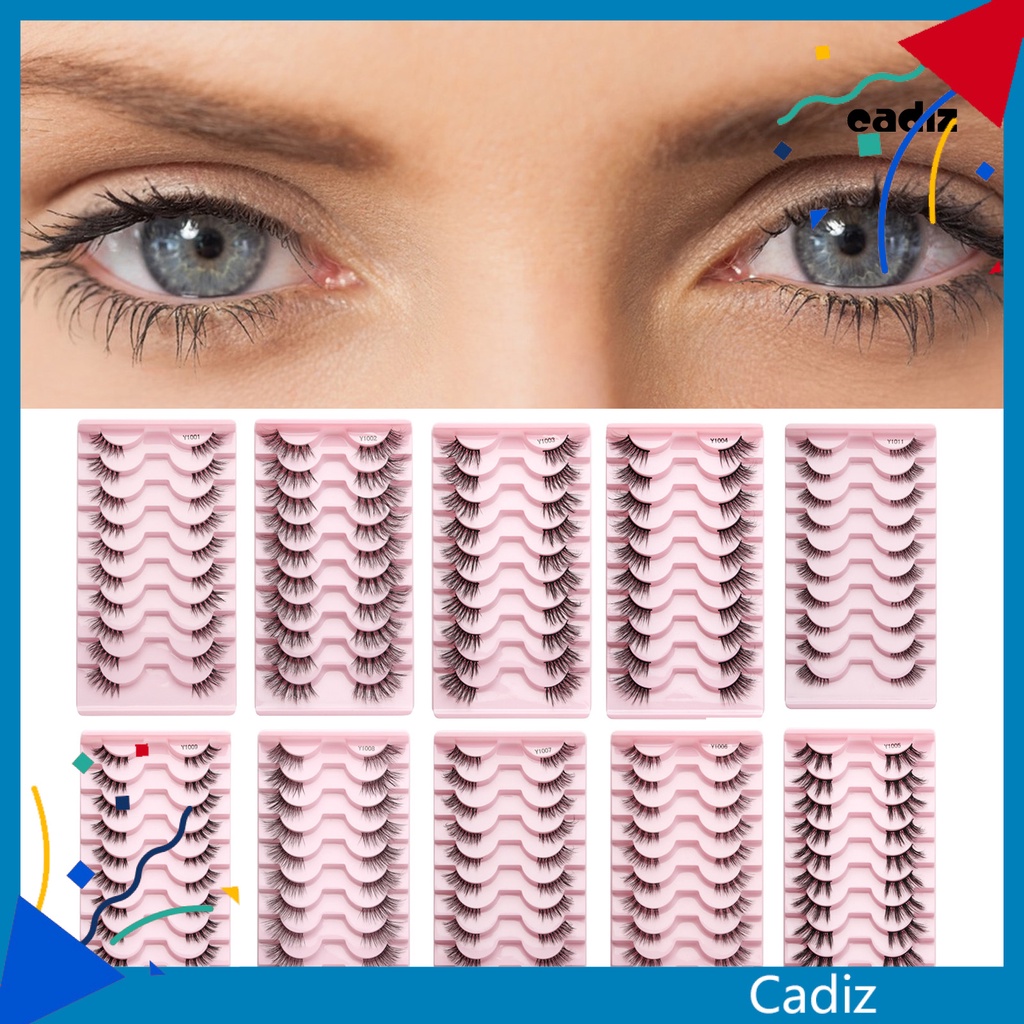 Set 10 Cặp Lông Mi Giả Cong Dày 3D Tự Nhiên Có Thể Tái Sử Dụng