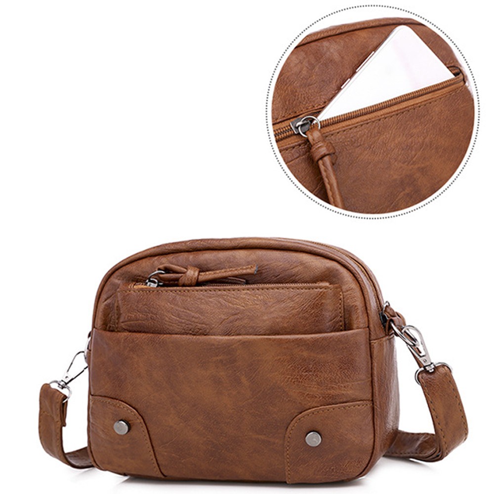 Túi Đeo Chéo Mini Bằng Da PU Phong Cách Retro Thời Trang Cho Nữ