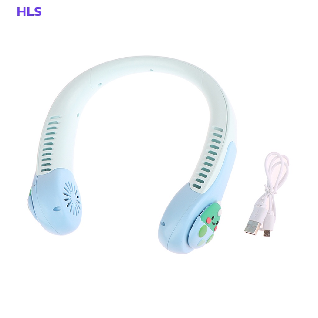 Quạt Làm Mát Đeo Cổ Không Cánh Hai Hiệu Ứng Có Thể Sạc Lại Bằng Cổng USB