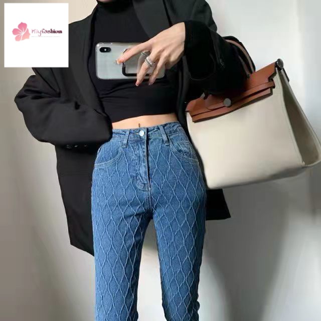 Quần Jean Dáng Ôm Xẻ Tà Thời Trang Cho Nữ