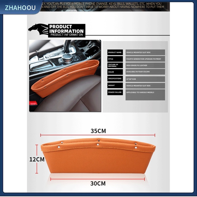 ☃Nhà Cửa☃ 1 Cặp Túi Đựng Vật Dụng Gắn Khe Hở Ghế Ngồi Xe Hơi