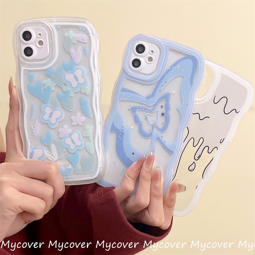 Ốp Điện Thoại Silicon Mềm Họa Tiết Hoa Bướm Cho iPhone 14 13 12 11 Pro Max X XR Xs Max 6 7 8 Plus