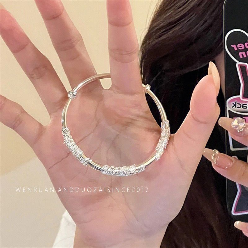 Vòng Đeo Tay Dạng Trượt Bằng Lụa Trơn Họa Tiết Hoa Thổ Cẩm Phong Cách Xiaohongshu Cao Cấp