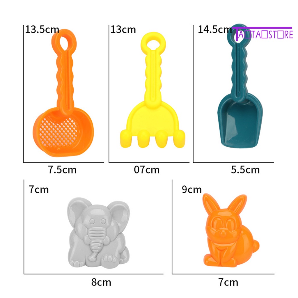 Bộ 1 / 6 / 7 Món Đồ Chơi Xúc Cát Bằng ABS Hình Khủng Long Hoạt Hình Vui Nhộn