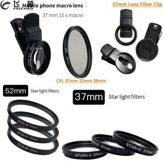 Kính Lọc Máy Ảnh Feicho Macro 15X 20X 37mm Kẹp Điện Thoại 52mm 58mm Cho SLR Camera 4x 6x 8x UV
