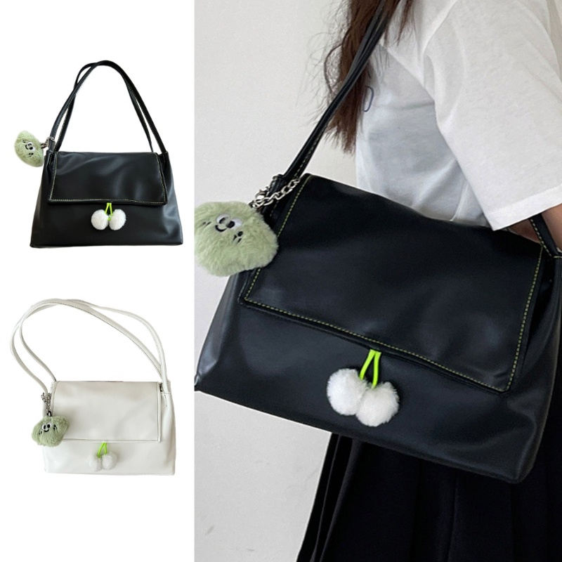 Túi Xách Da PU Màu Trơn Sức Chứa Lớn Dễ Phối Đồ Đa Năng Cho Nữ