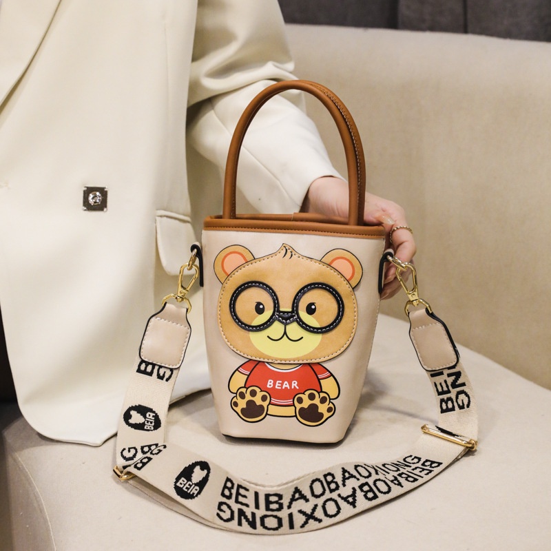 Túi đeo chéoBill bear túi nữ đa năng túi bucket túi xách dễ thương phong cách nước ngoài túi xách nữ nhỏ tươi mát tú