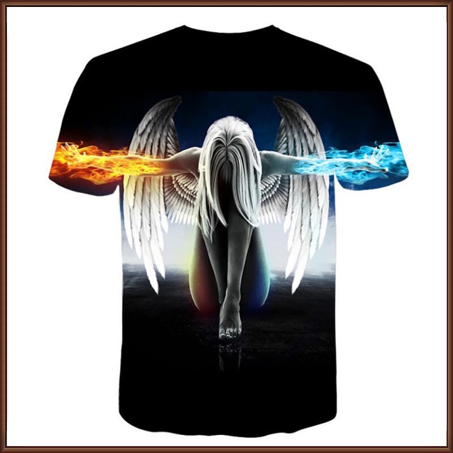 Áo Thun Tay Ngắn In Hình Thiên Thần 3D Thời Trang Cho Nam Và Nữ