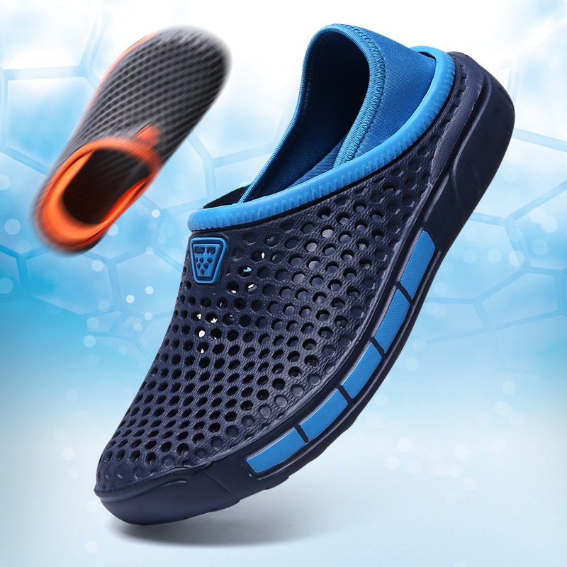 Dép Sandal Đục Lỗ Gọn Nhẹ Chống Trượt Thời Trang Đi Biển Mùa Hè Cho Nam
