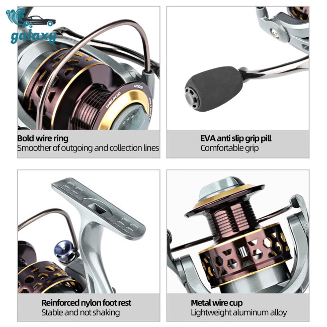 Máy Câu Cá galaxy Ak2000-7000 5.2: 1 12kg Tối Đa Cao